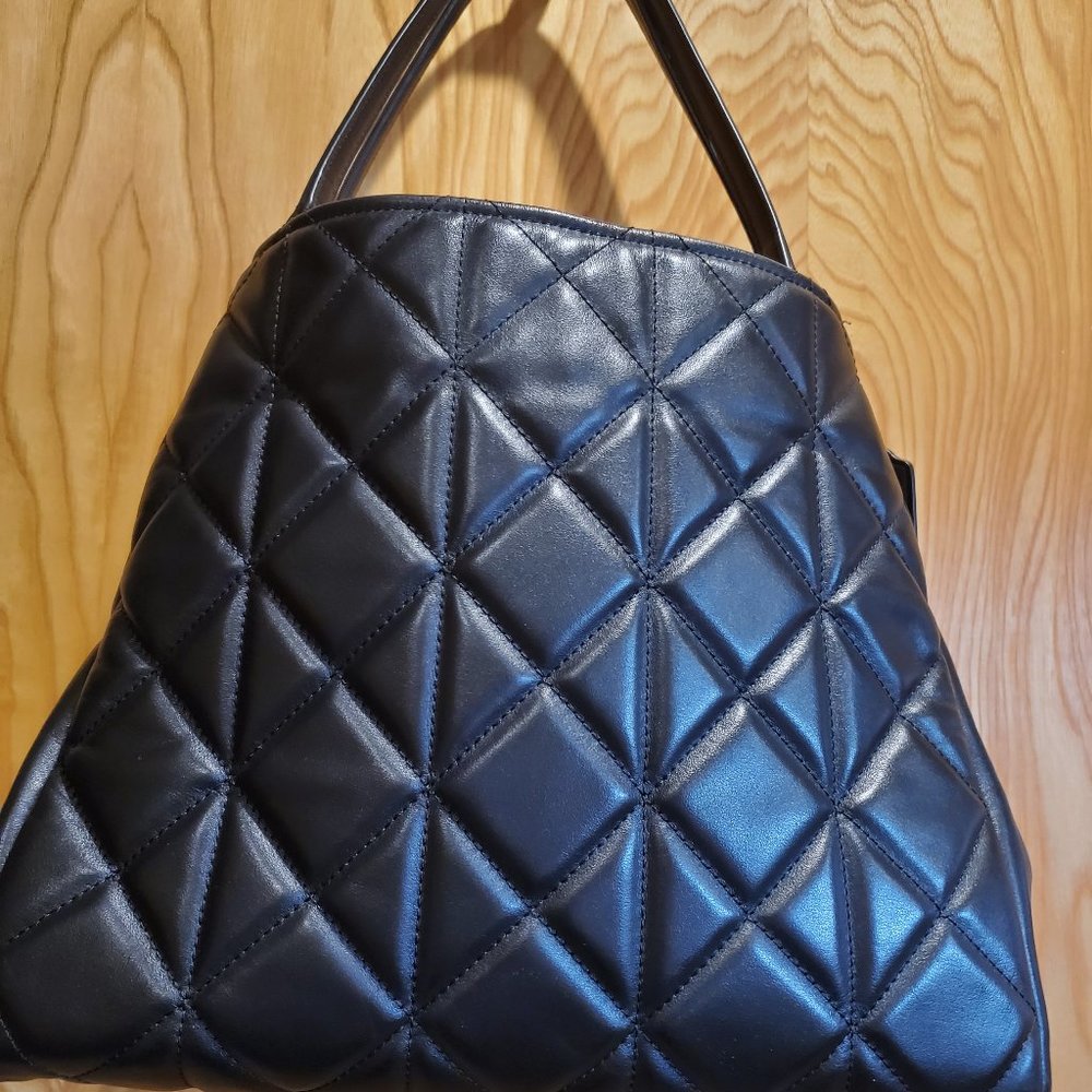 Coach Black Quilted Leather Large Phoebe Tote